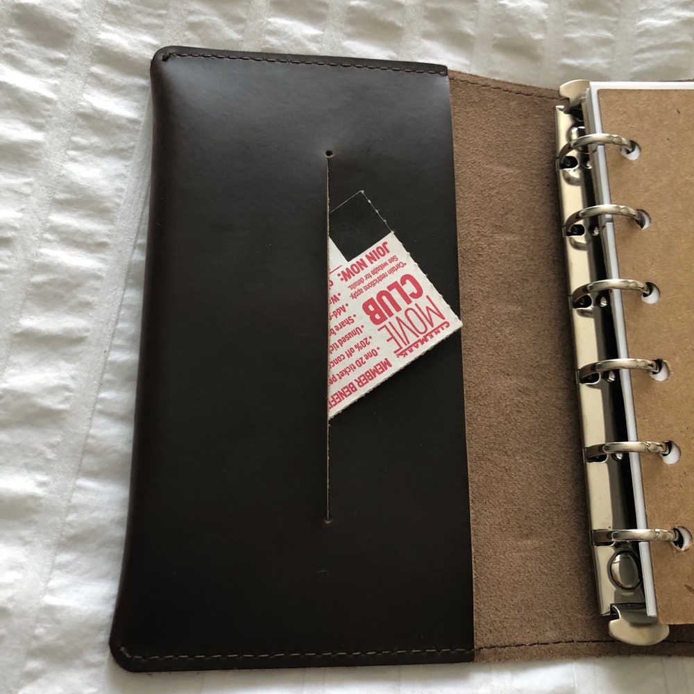 Genuine leather A6 planner with card slips - Picture 7 of 13